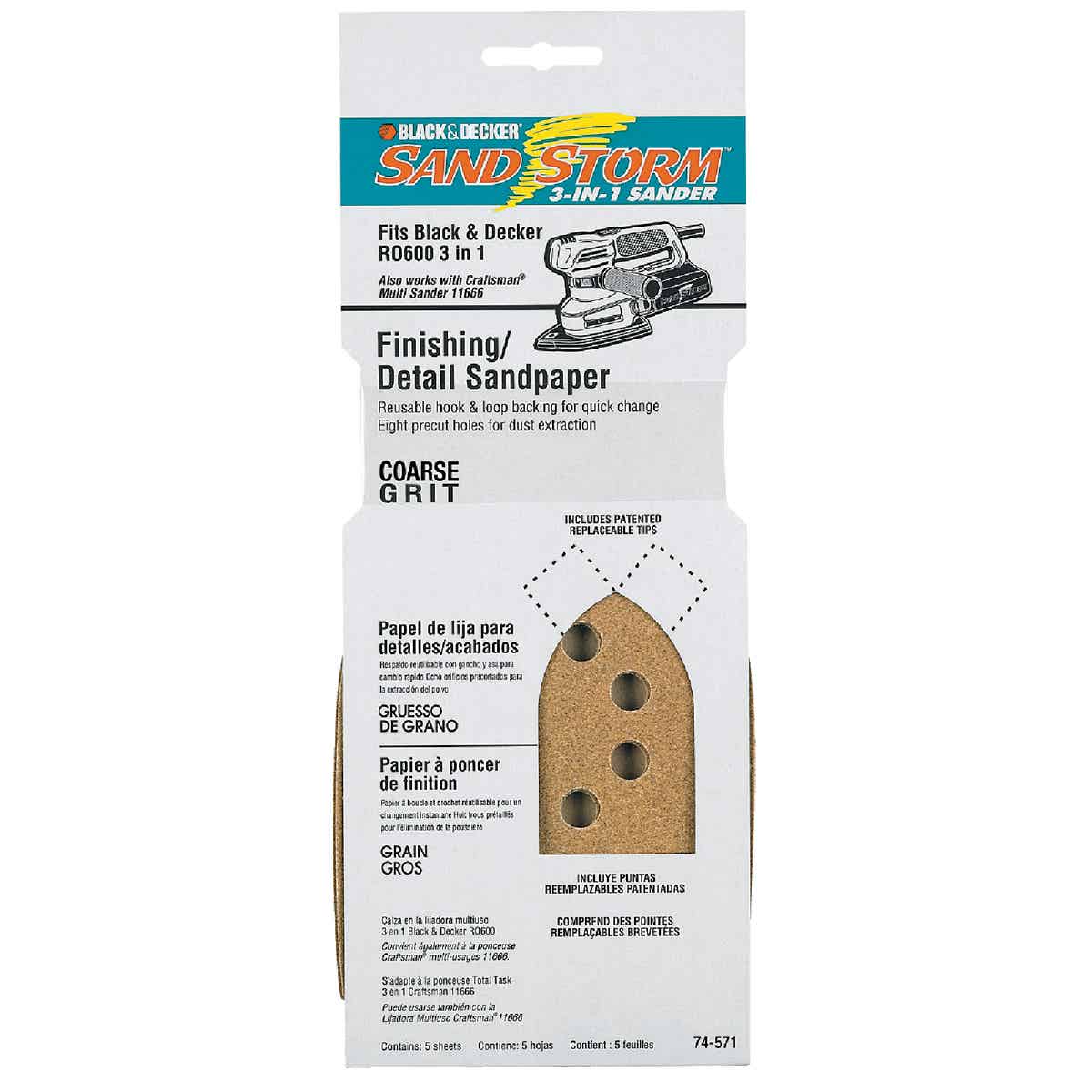 Black Decker 80 Grit Mouse Sandpaper 5 Pack Anderson Lumber