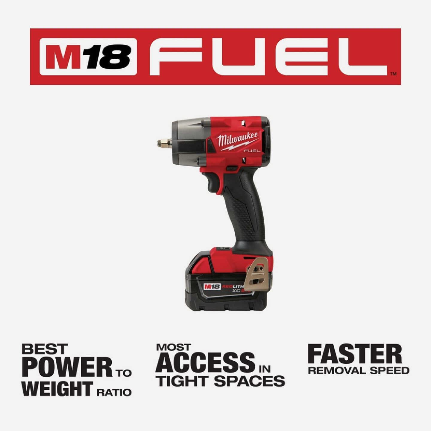 Milwaukee M18 FUEL Brushless 3/8 In. Mid-Torque Cordless Impact Wrench Kit  with Friction Ring, (2) 5.0 Ah Resistant Batteries & Charger - Anderson  Lumber