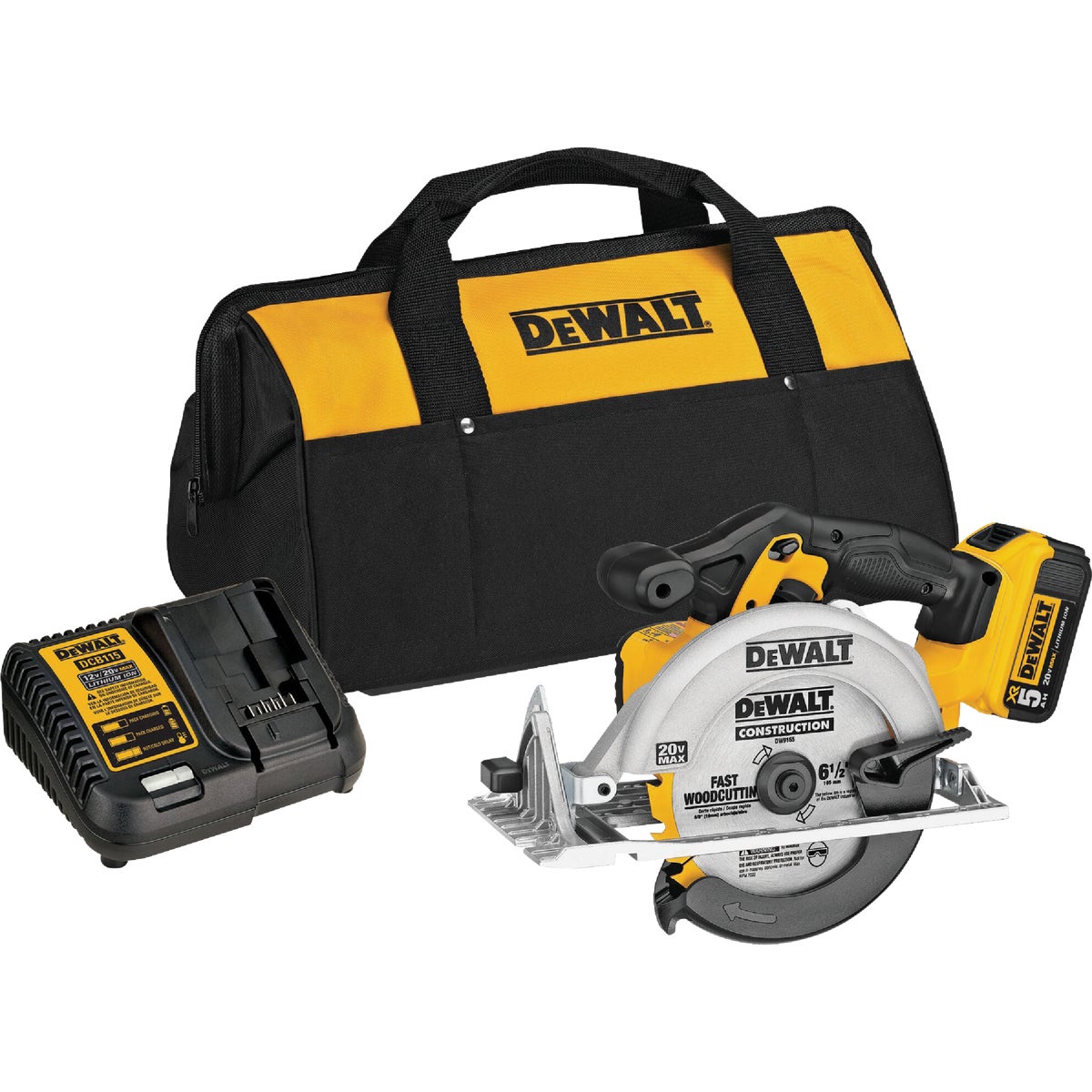 DEWALT 20V MAX 6 1 2 In. Cordless Circular Saw Kit with 5.0 Ah