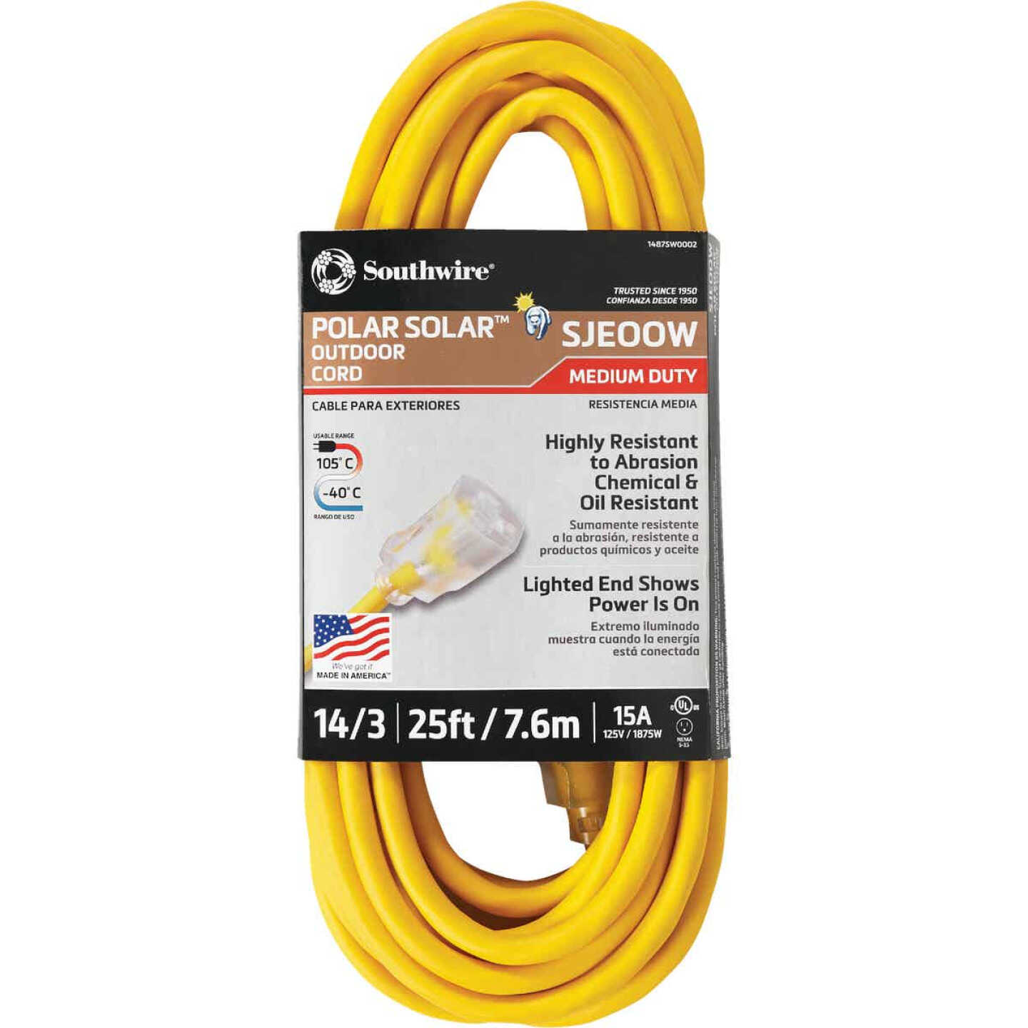 Coleman Cable 25 Ft. 14/3 Cold Weather Extension Cord - Anderson Lumber