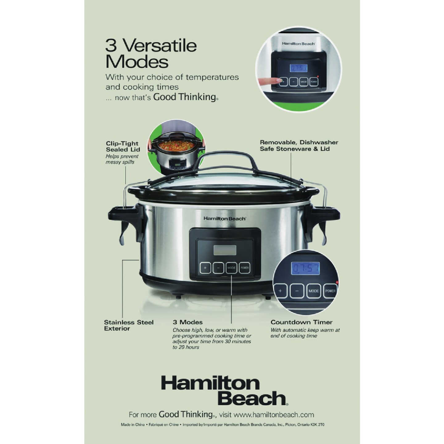 Hamilton Beach Stay or Go 6 Qt. Programmable Slow Cooker