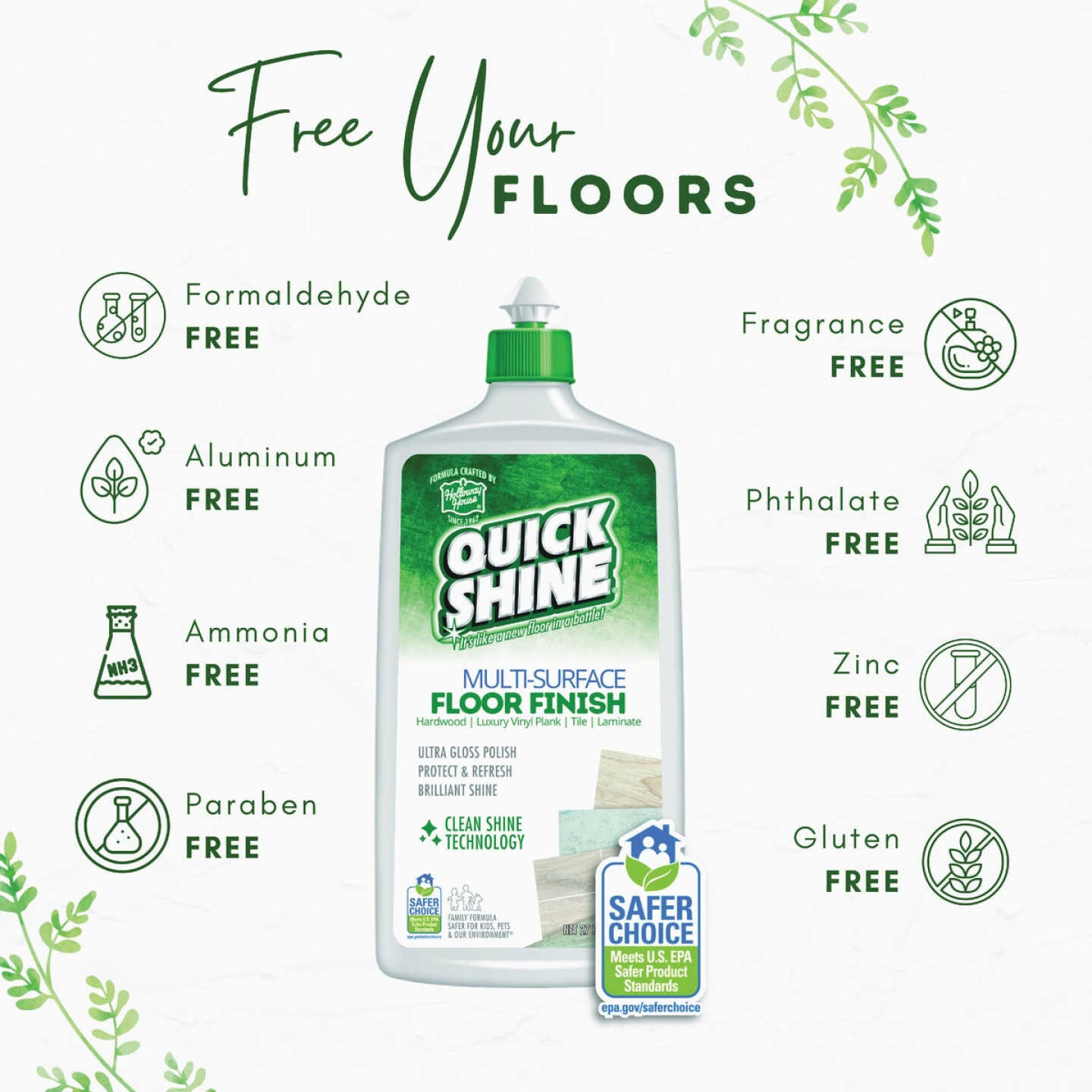 Holloway House 27 oz Quick Shine Floor Finish - Floor Cleaners