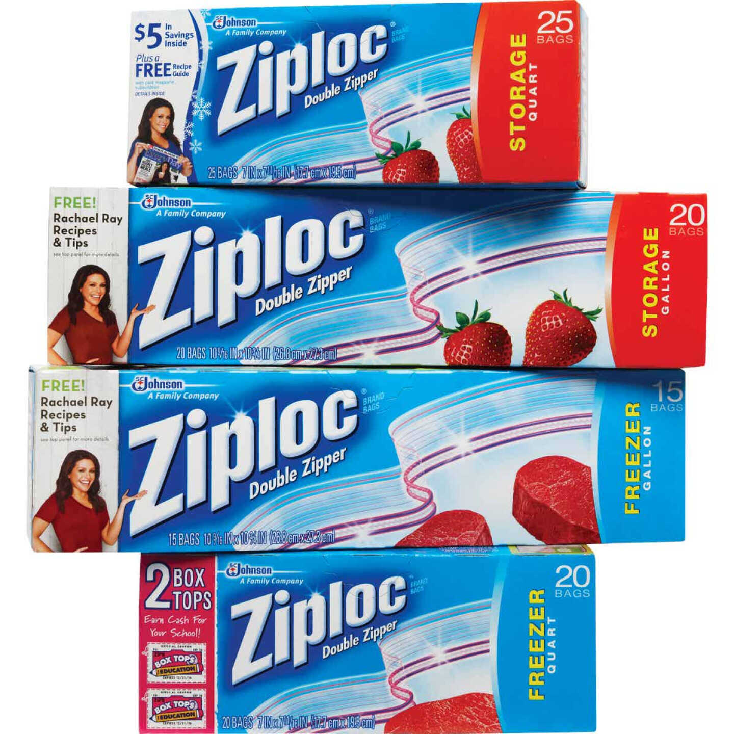 Ziploc Double Zipper Storage Bag, 2 Gallon Jumbo, 12-Count(Pack of 3)
