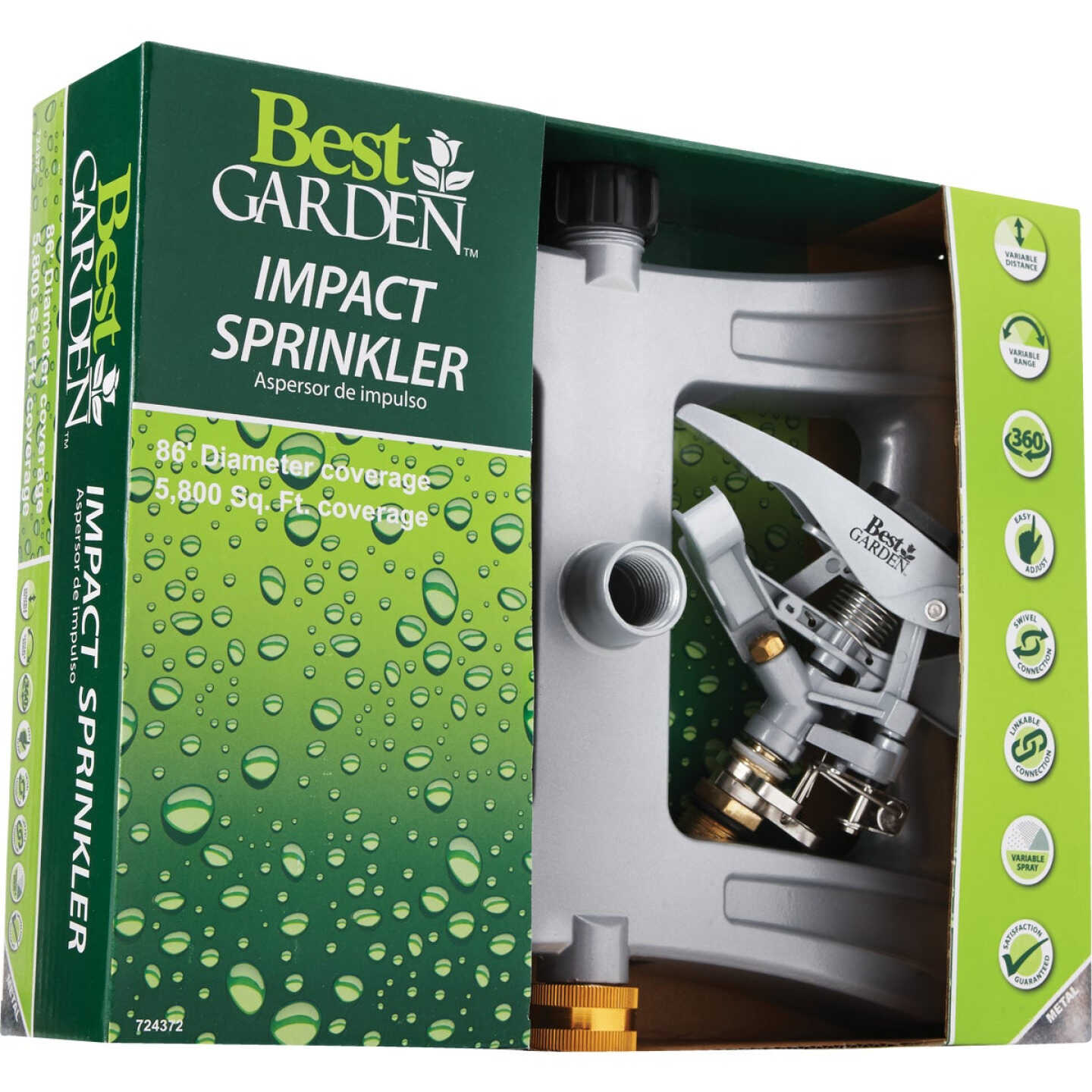 Best Garden Poly 5800 Sq. Ft. Triple Spike Impulse Sprinkler